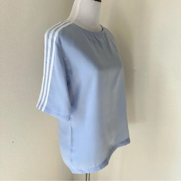 ADIDAS ORIGINALS 3 STRIPES TEE Light Blue Small - Picture 7 of 9